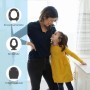 Bath4U WC-Sitz mit integriertem Kindersitz, Absenkautomatik, weiß. Mutter und Kind im Badezimmer.