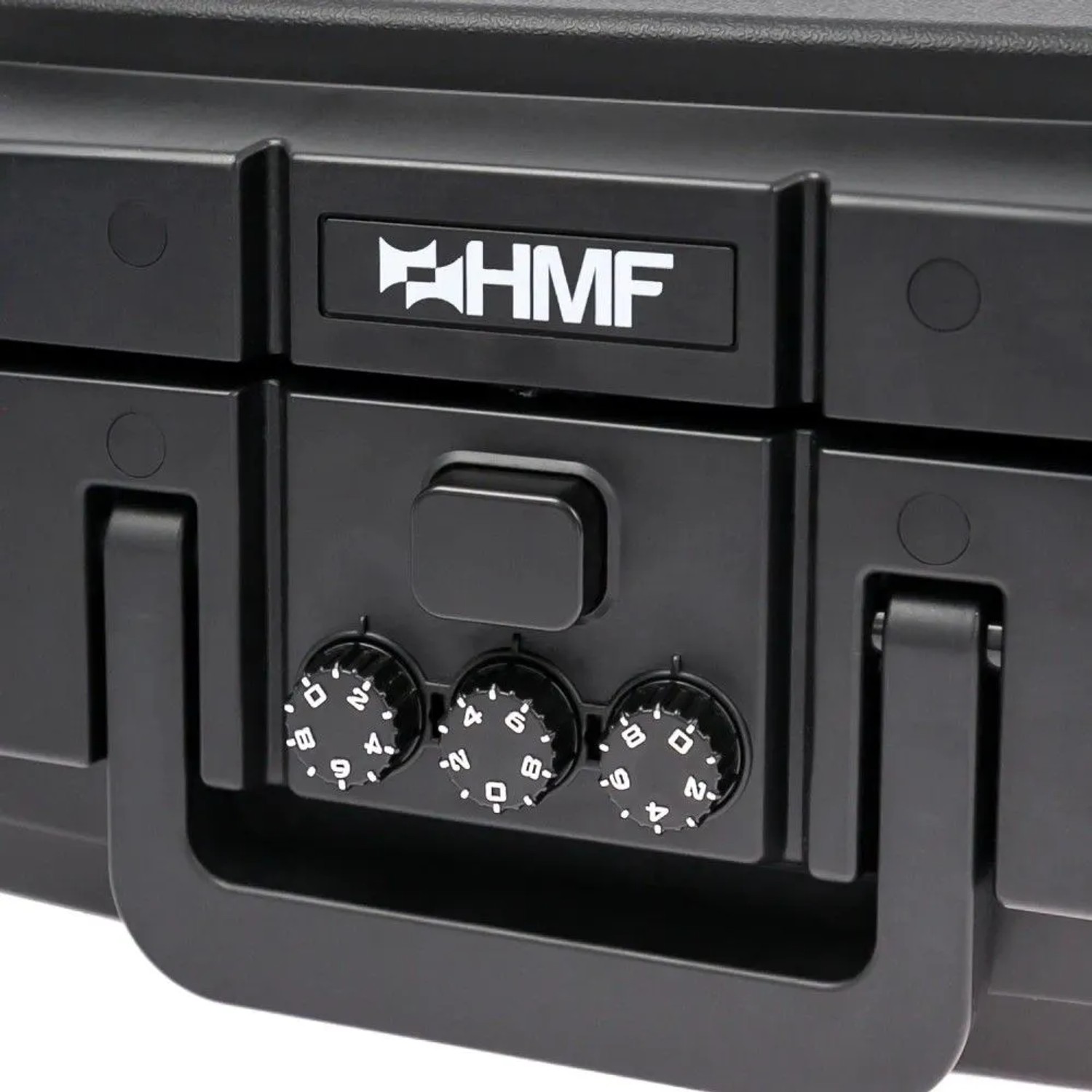 HMF 250437 Feuerfeste Wasserdichte Dokumentenbox Zahlenschloss DIN A4 44 x 16 x 33 cm Schwarz_7
