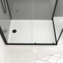 Aurlane Komplettdusche Grey Touch, 110x80x215 cm, mit grauen Glasrückwänden und weißer Duschwanne.