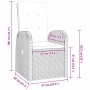 Grauer vidaXL Gartenstuhl aus Polyrattan mit Kissen, Teil der 5-tlg. Essgruppe.