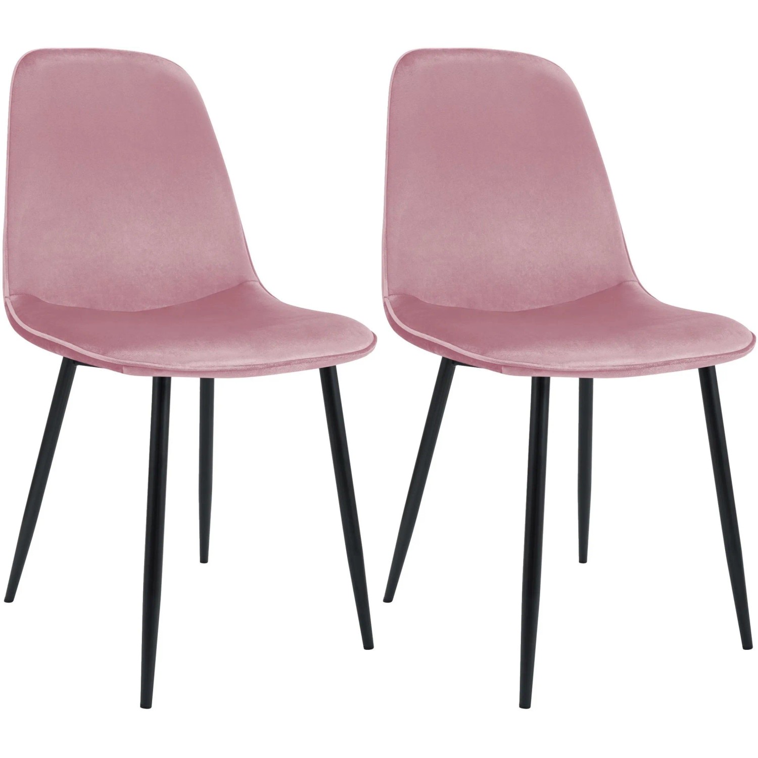 CLP 2er Set Esszimmerstuhl Maryam rosa/Samt