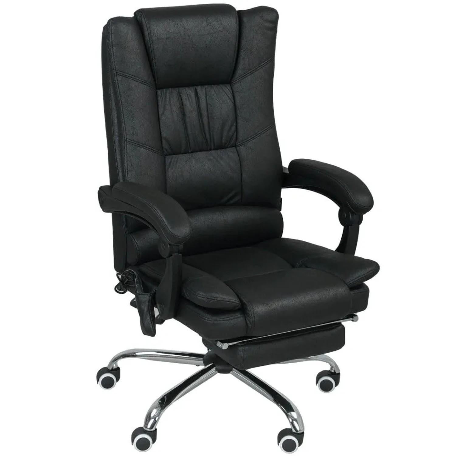 Vinsetto Massage-Bürostuhl Mikrofaser 64L x 70B x 110-118H cm Schwarz