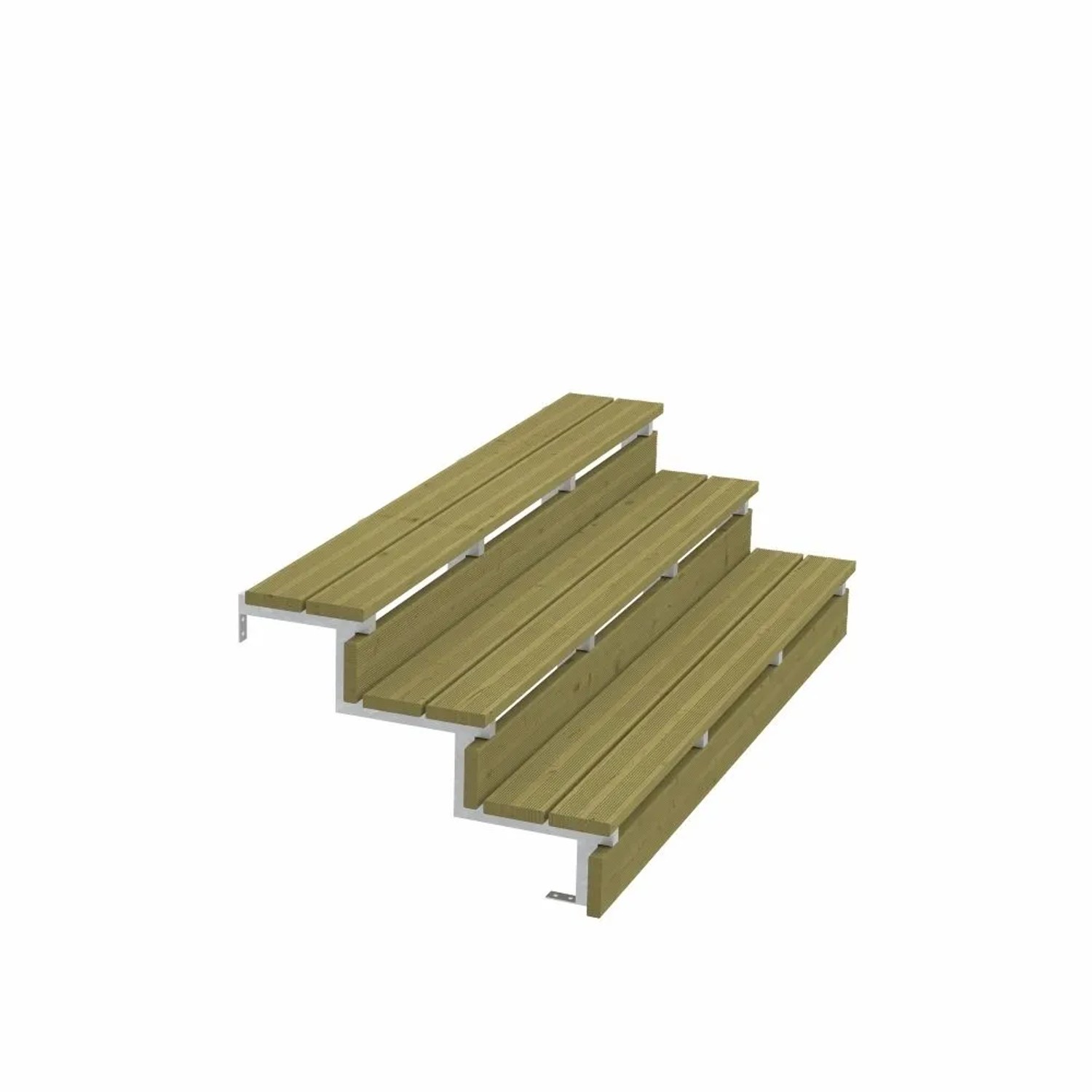 PLUS Terrassentreppe 3 Stufen 180 cm Breite Feuerverzinkter Stahl