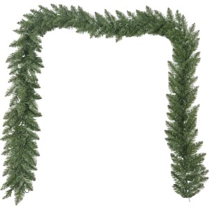 Grüne künstliche Tannen-Girlande, 270 cm lang, dicht benadelt. Für festliche Dekoration.