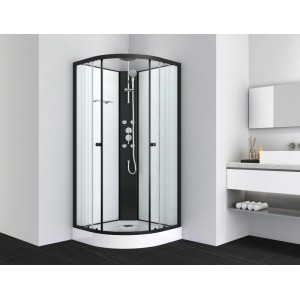 Sanotechnik-Duschkabine RELOAD Schwarz 90 cm x 90 cm x 225 cm