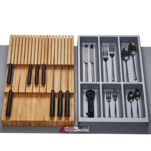 SOTECH ORGA-BOX Vario SET 8 Silbergrau für 90er Schublade Besteckeinsatz Messerhalter Antirutschmatte Orga-Weave