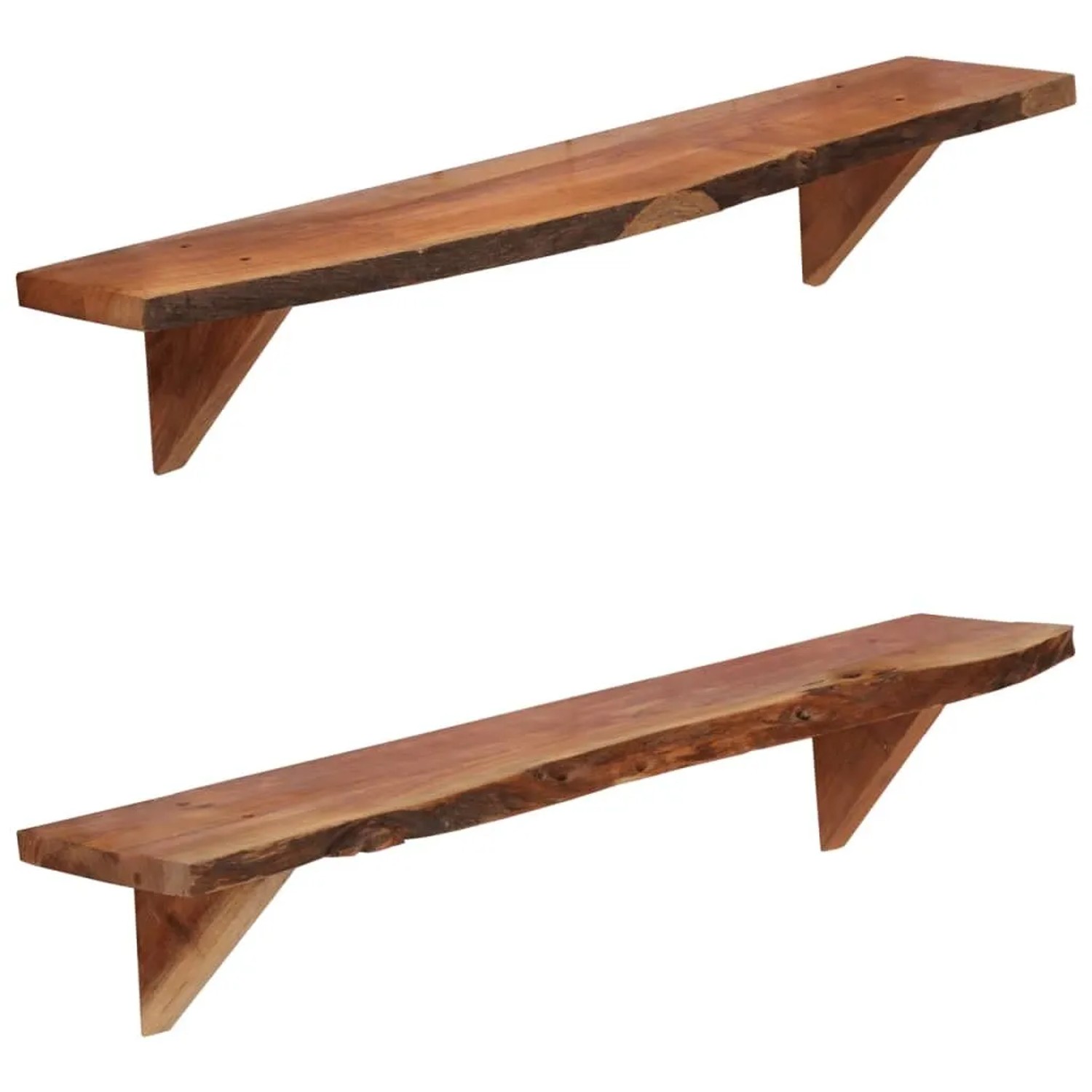 vidaXL Wandregale 2 Stk 90 x 20 x 18 cm Massivholz Akazie 247928