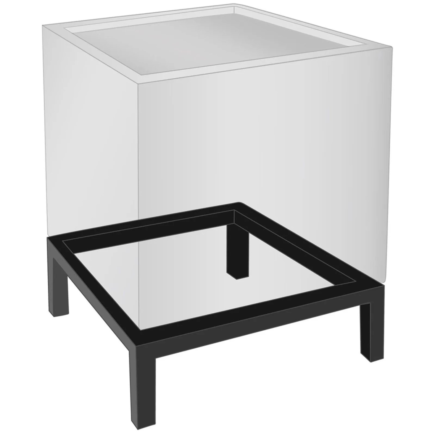 Vivanno Untergestell Base 40 cm x 40 cm x 10 cm Schwarz