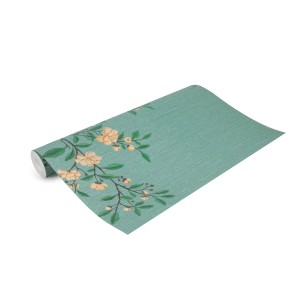 Art for the Home Fototapete Rachelle, 280x250cm, hellgrün mit Blütenmuster.