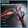 CCLIFE Akku Astschere in Schwarz-Rot mit SK5 Klingen und bürstenlosem Motor. Für präzise Schnitte bis 40mm.