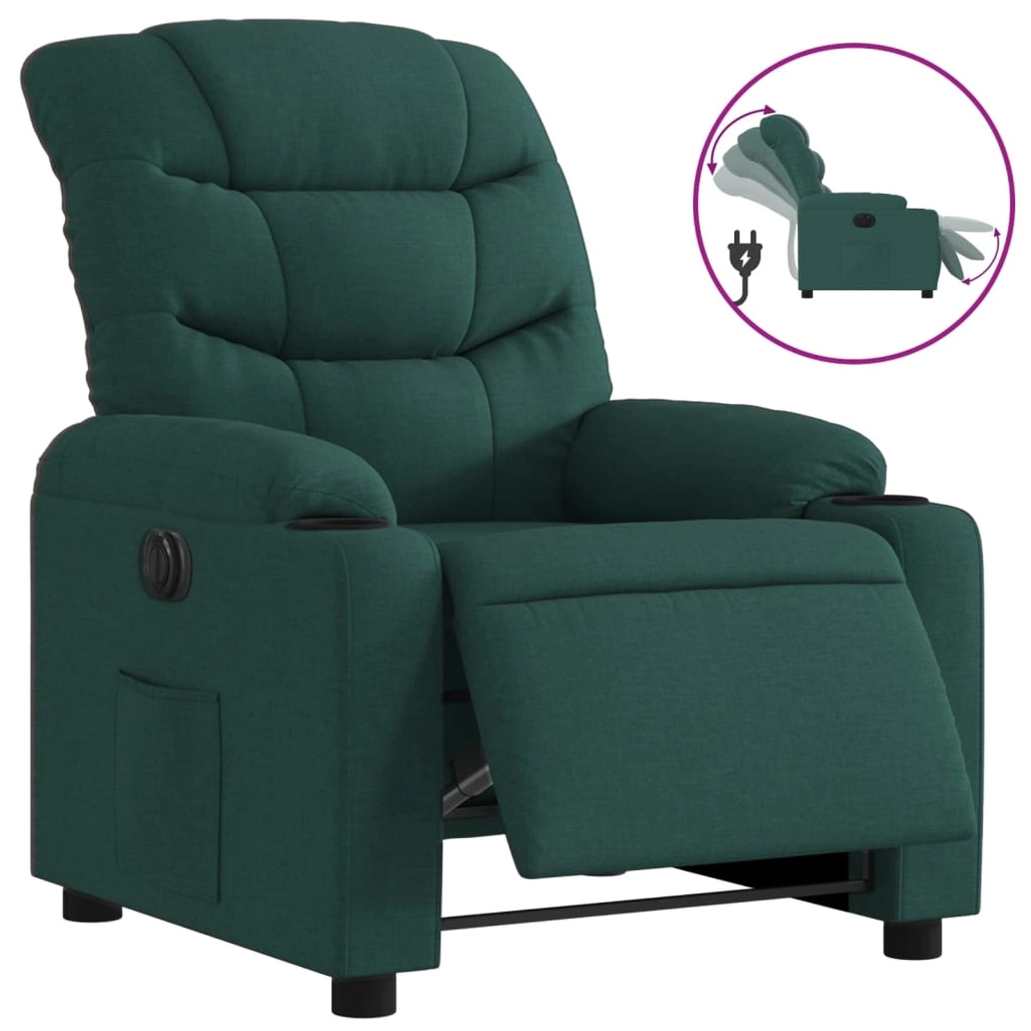 vidaXL Relaxsessel Elektrisch Dunkelgrün Stoff 3206633 günstig online kaufen