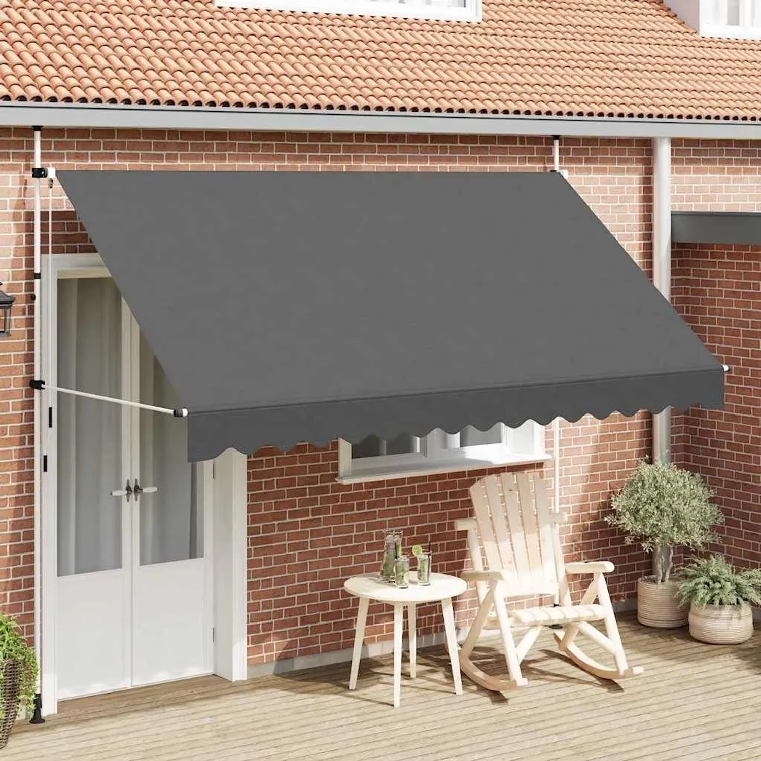 vidaXL Einziehbare Markise Handbetrieben 350 cm Anthrazit 143691_2