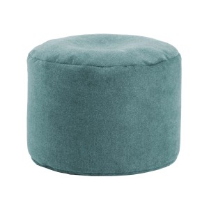 Petrolfarbener mokebo Pouf Hocker/Bodenkissen, runder Sitzpouf aus Stoff.