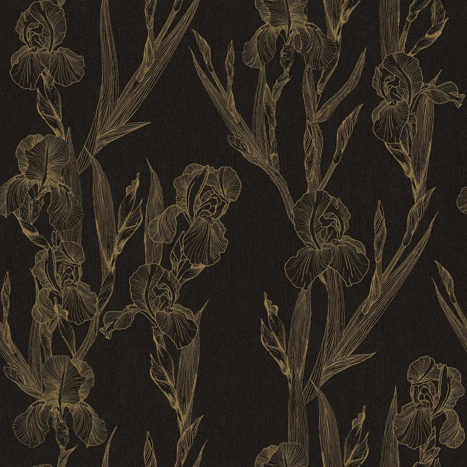 PROFHOME 375263-GU Blumen Tapete Design Matt Schwarz Gelb 0,53 m x 10,05 m günstig online kaufen
