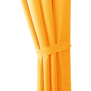 Bestlivings Dekoschal Ellen, 2er Set in Hellorange mit Schlaufe und Raffhalter.