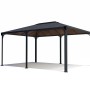 Palram Canopia Martinique Pavillon 3.6x4.9m in Anthrazit mit LED-Set für den Garten.