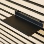 Schwarzes DenPanels Regal (20 cm) zur Montage an Akustikpaneelen.