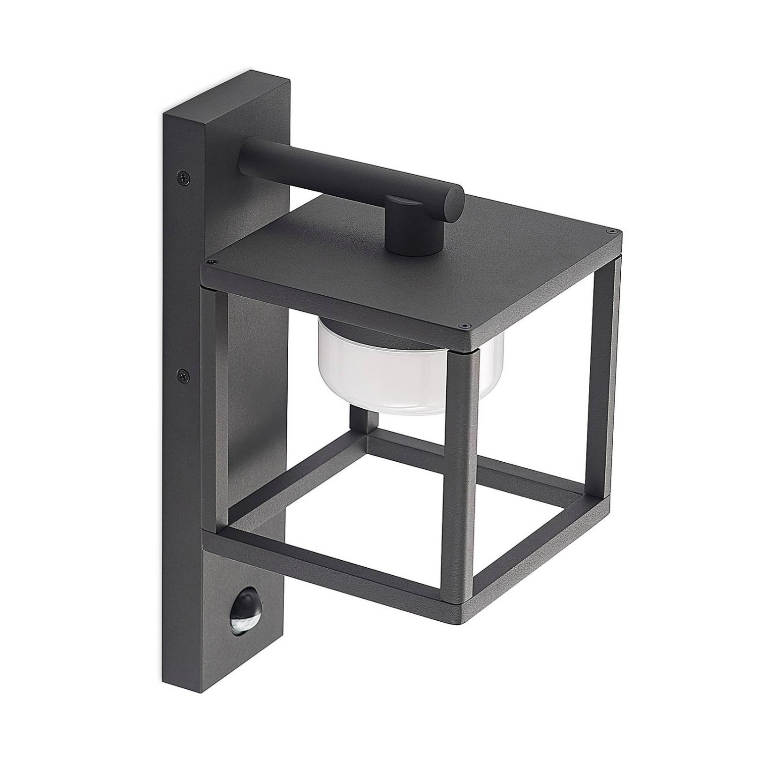 Lucande Wandleuchte Außen Timio 9619309 mit Bewegungsmelder Spritzwassergeschützt Modern in Alu aus Aluminium 1-flammig ...
