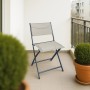 Klappstuhl Toconao in Anthrazit-Beige, Stahl, für Garten oder Balkon.