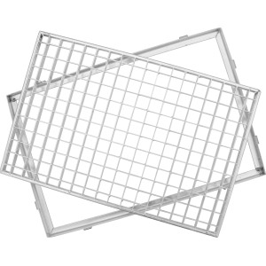 ACO Gitterrost mit Zarge, Stahl verzinkt, 80x50 cm, Maschenweite 30/30, für Schuhabstreifer.