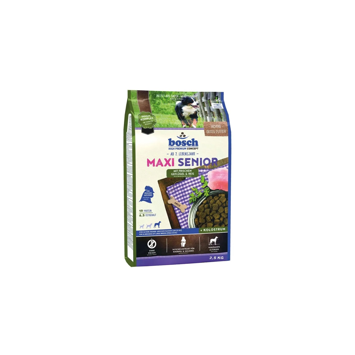 Bosch Pets Spezialfutter für Hunde Maxi Senior Geflügel und Reis 2,5 kg
