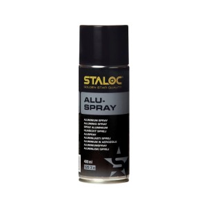 Staloc Aluspray 400 ml, schwarze Spraydose mit Alu-Pigmenten für Rostschutz und Ausbesserung von Metall.