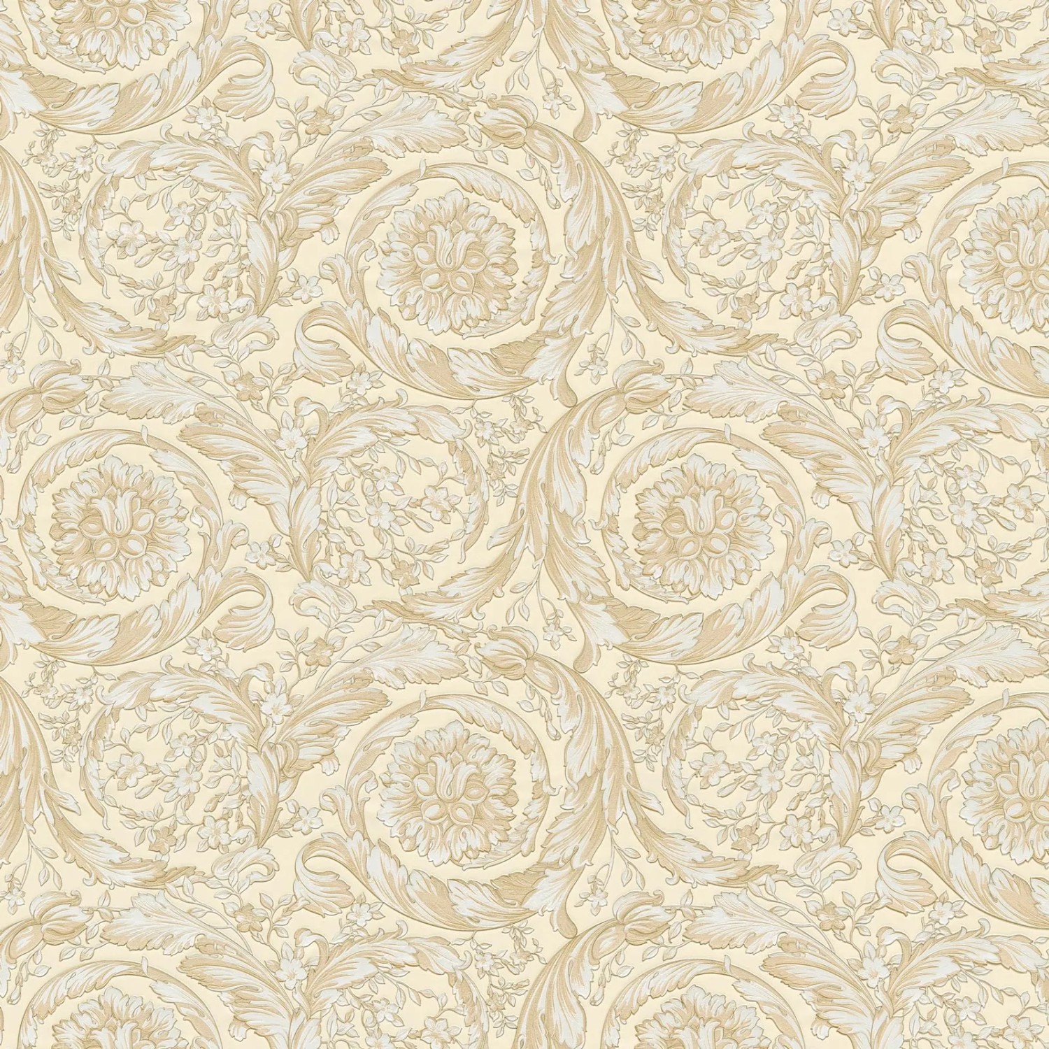 Bricoflor Rokoko Tapete in Gold und Creme Vliestapete im Barock Stil für Schlafzimmer Edle Tapete mit Ornamenten im Neobarock Look