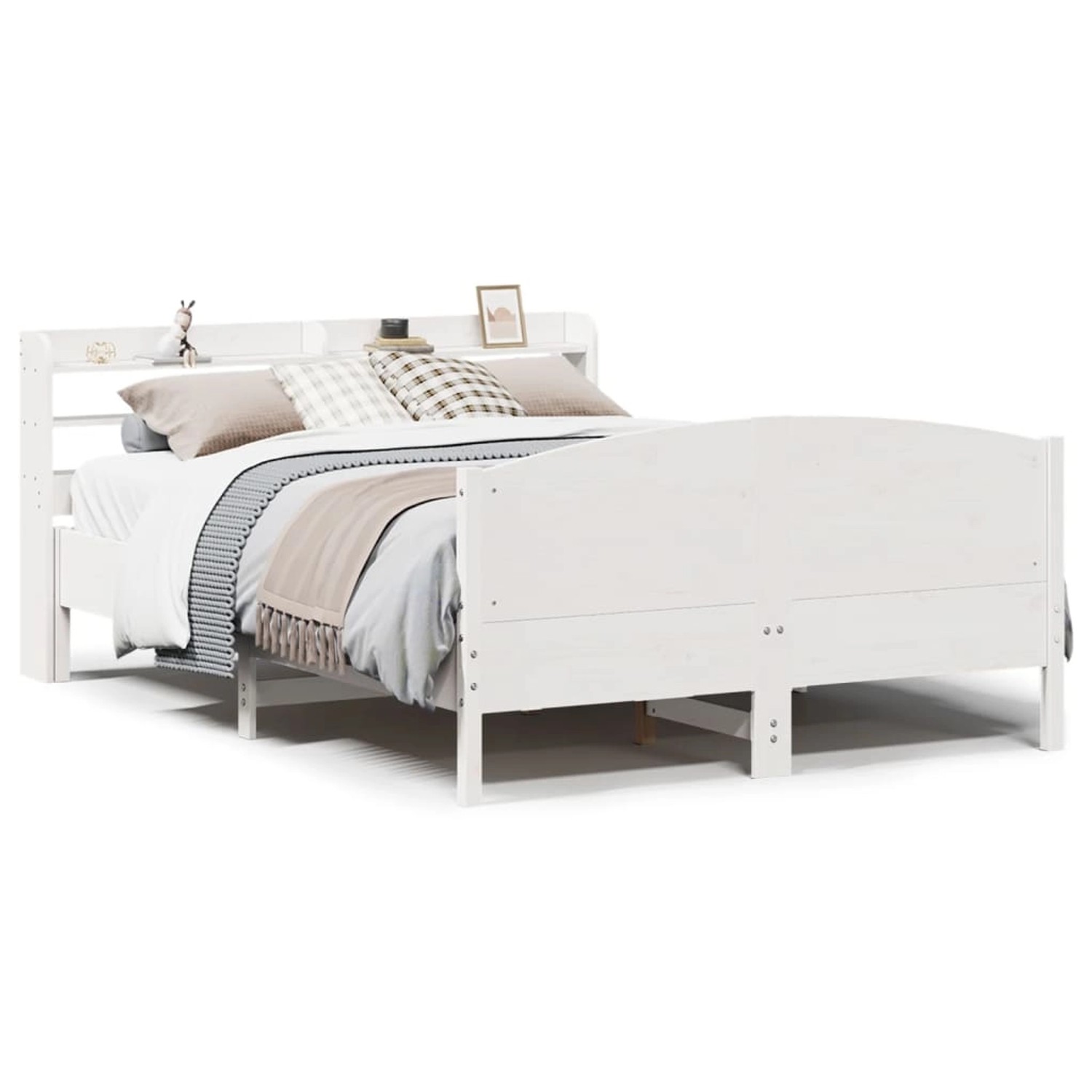 vidaXL Massivholzbett ohne Matratze Weiß 160x200 Kiefernholz 3306961 günstig online kaufen