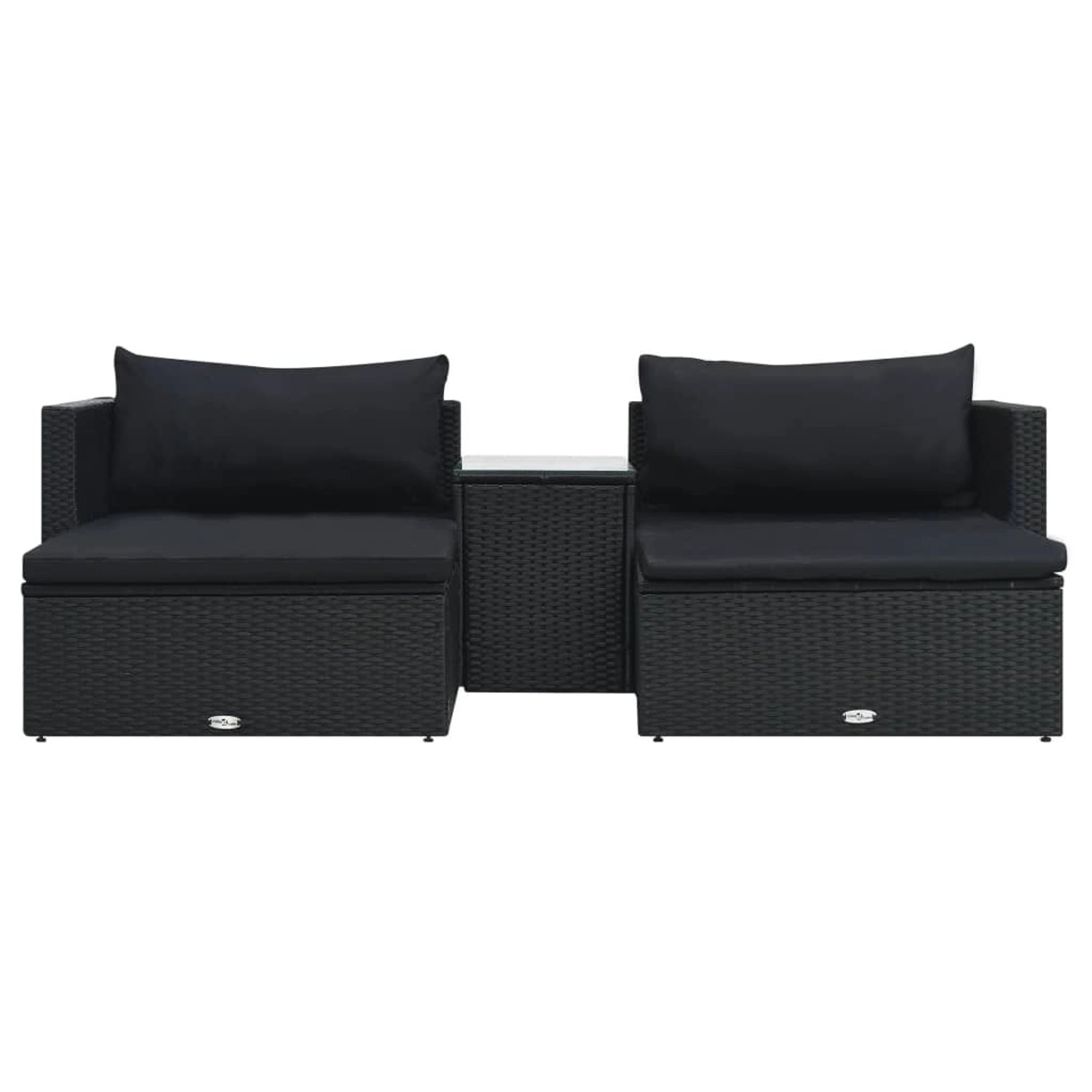 5-tlg. Garten-lounge-set Mit Auflagen Poly Rattan Schwarz günstig online kaufen