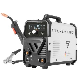 STAHLWERK Schweißgerät FLUX 120 ST Digital: Fülldraht, MMA, ARC, LIFT TIG. Kompaktes Schweißgerät mit digitaler Anzeige.
