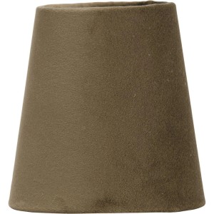 Brauner Samt Lampenschirm Queen 10x10cm für Kerzen Leuchtmittel, Detailansicht.