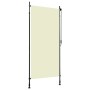 Cremefarbenes vidaXL Außenrollo 100x270 cm mit Handkurbel und verstellbaren Pfosten.