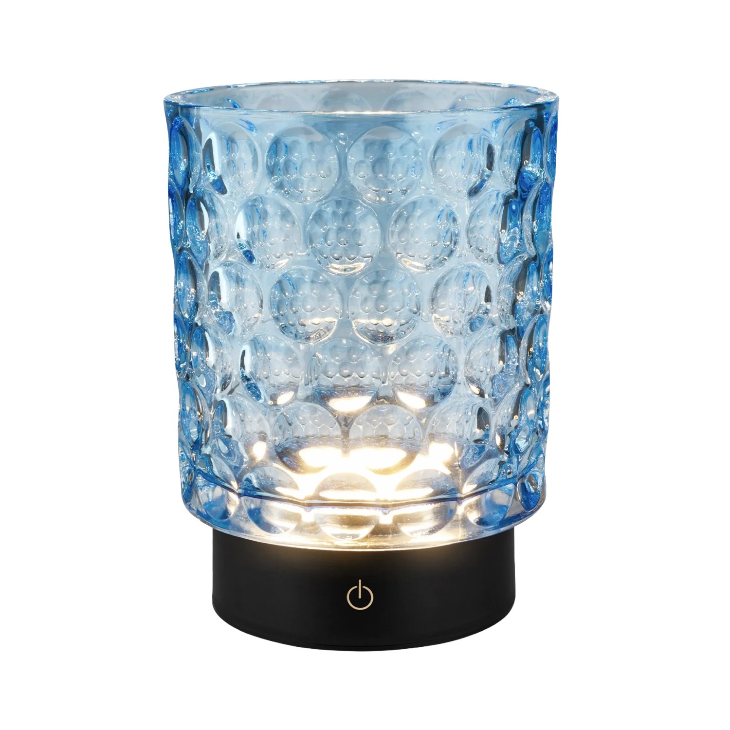 Brilo Akku-LED-Tischleuchte Sunora Glas Dimmbar Touch Blau