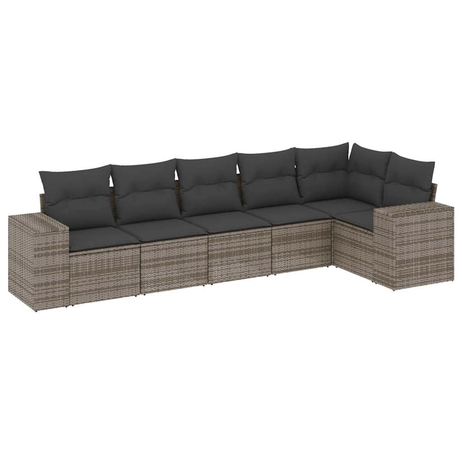 vidaXL 6-Tlg Garten-Sofagarnitur mit Kissen Grau Poly Rattan 3222589 günstig online kaufen