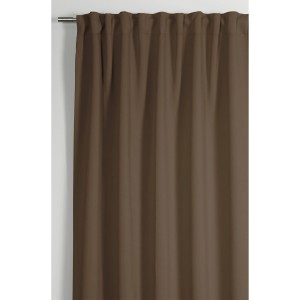 Blickdichter, taupefarbener Bennetti Schal mit Gardinenband, 140x175 cm, für Gardinenstange oder Schiene.