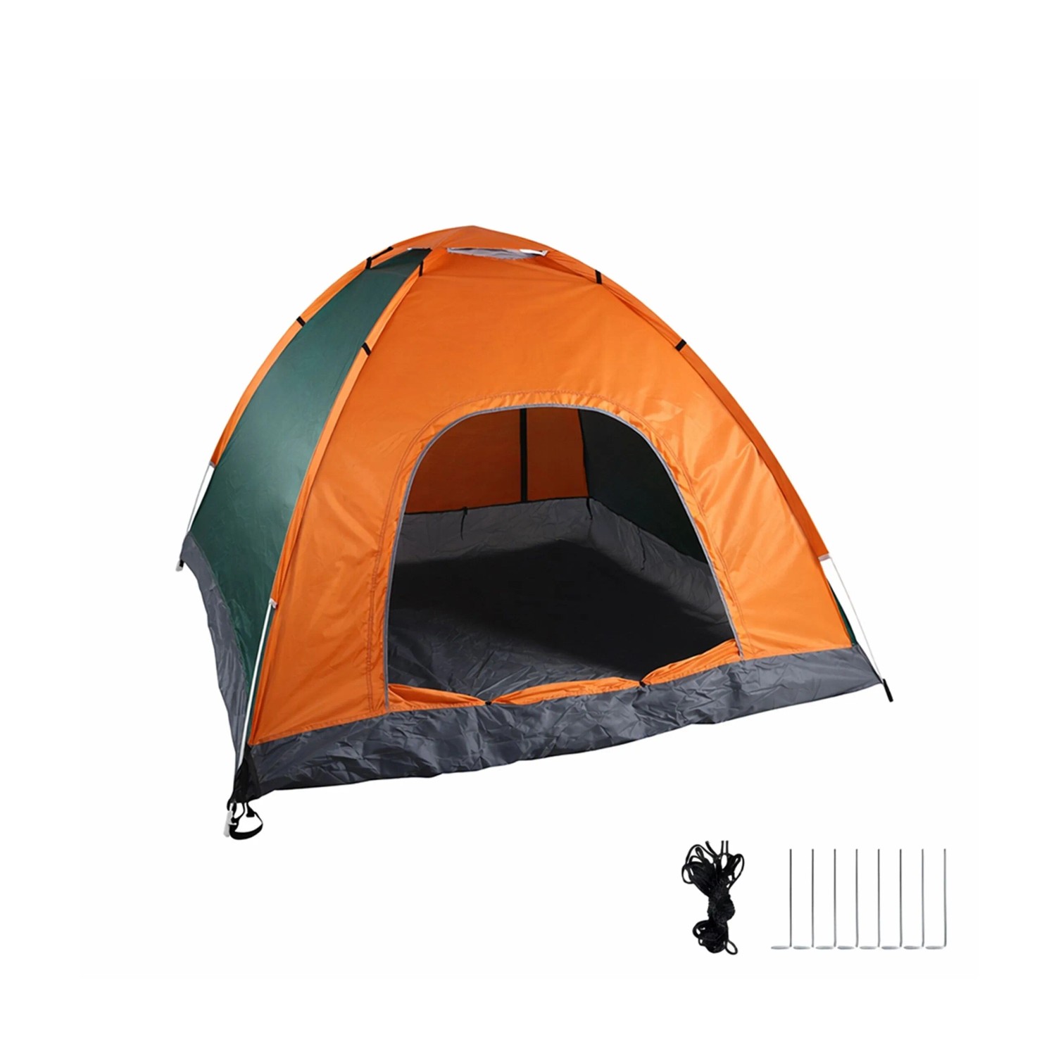 Relaxdays Pop Up Zelt Polyester Orange Grün UV Schutz 50 135 cm x 200 cm x 200 cm 1,4 kg