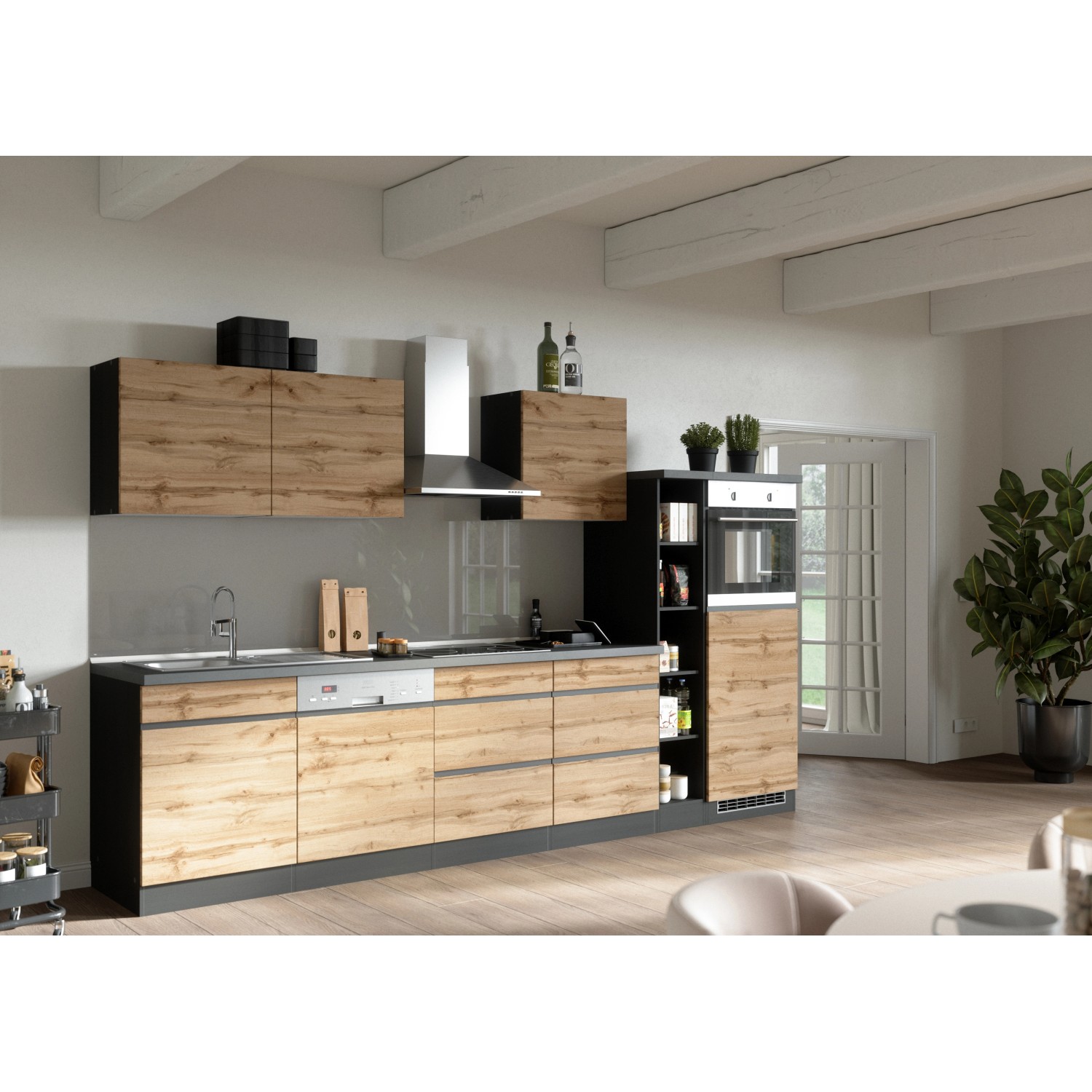 OBI Held cm bei 60 Turin Küchen-Hängeschrank Möbel kaufen Wotaneiche/Graphit