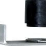 Handlaufkonsole aus Edelstahl mit schwarzem Adapter für Treppen und Geländer.