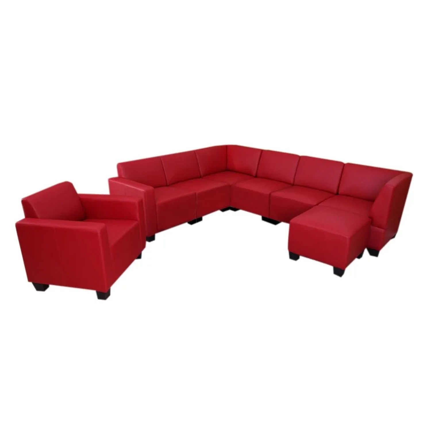 Mcw Modular Sofa-System Lyon 6-1-1 Kunstleder Rot