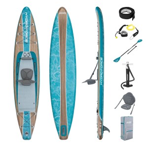 Bestway SUP Touring Board-Set Glider Elite mit Sitz, Paddel, Pumpe und Zubehör.