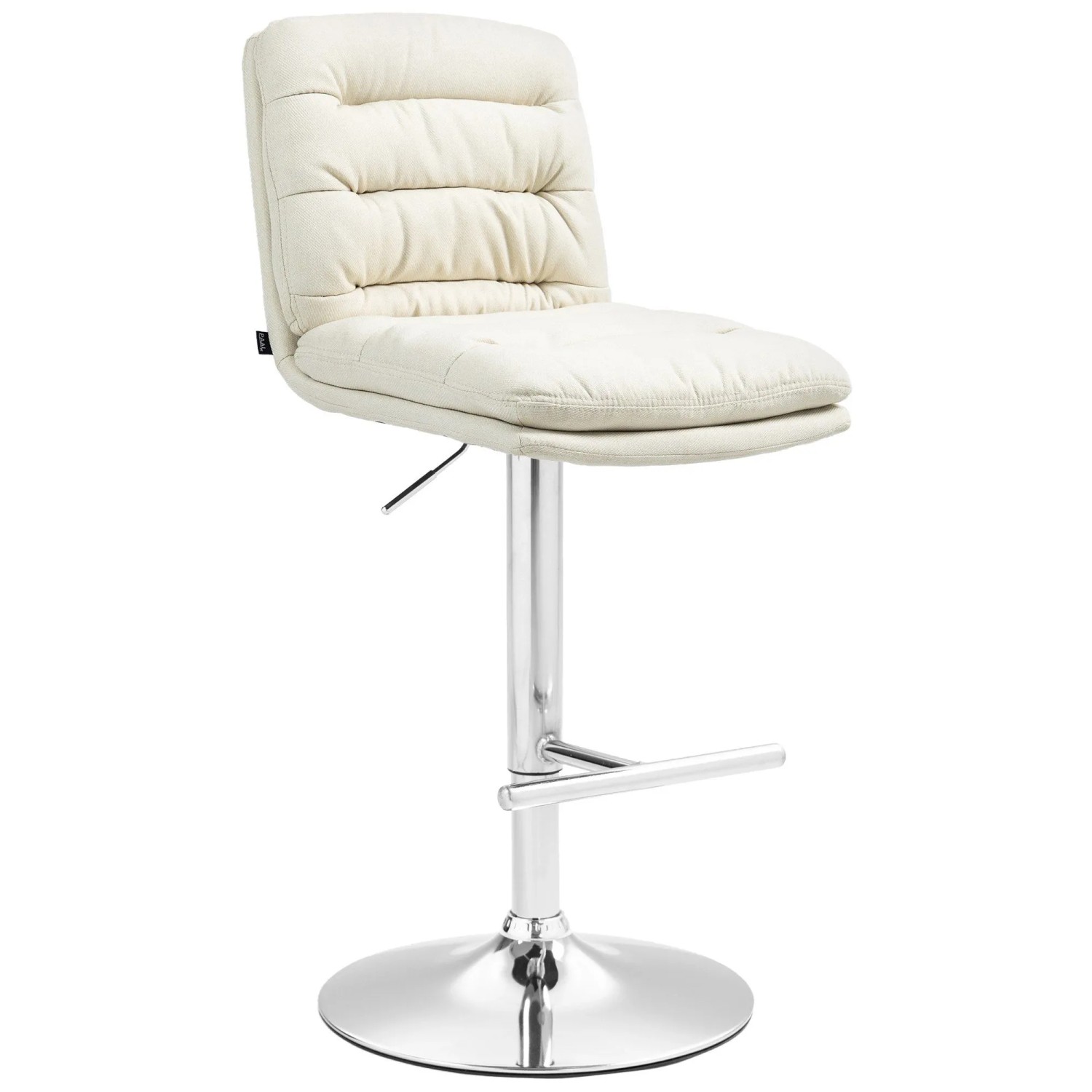DELUKE Barhocker TURIN Creme Stoff Chrom Barstuhl Mit Lehne Tresenhocker Tresenstuhl