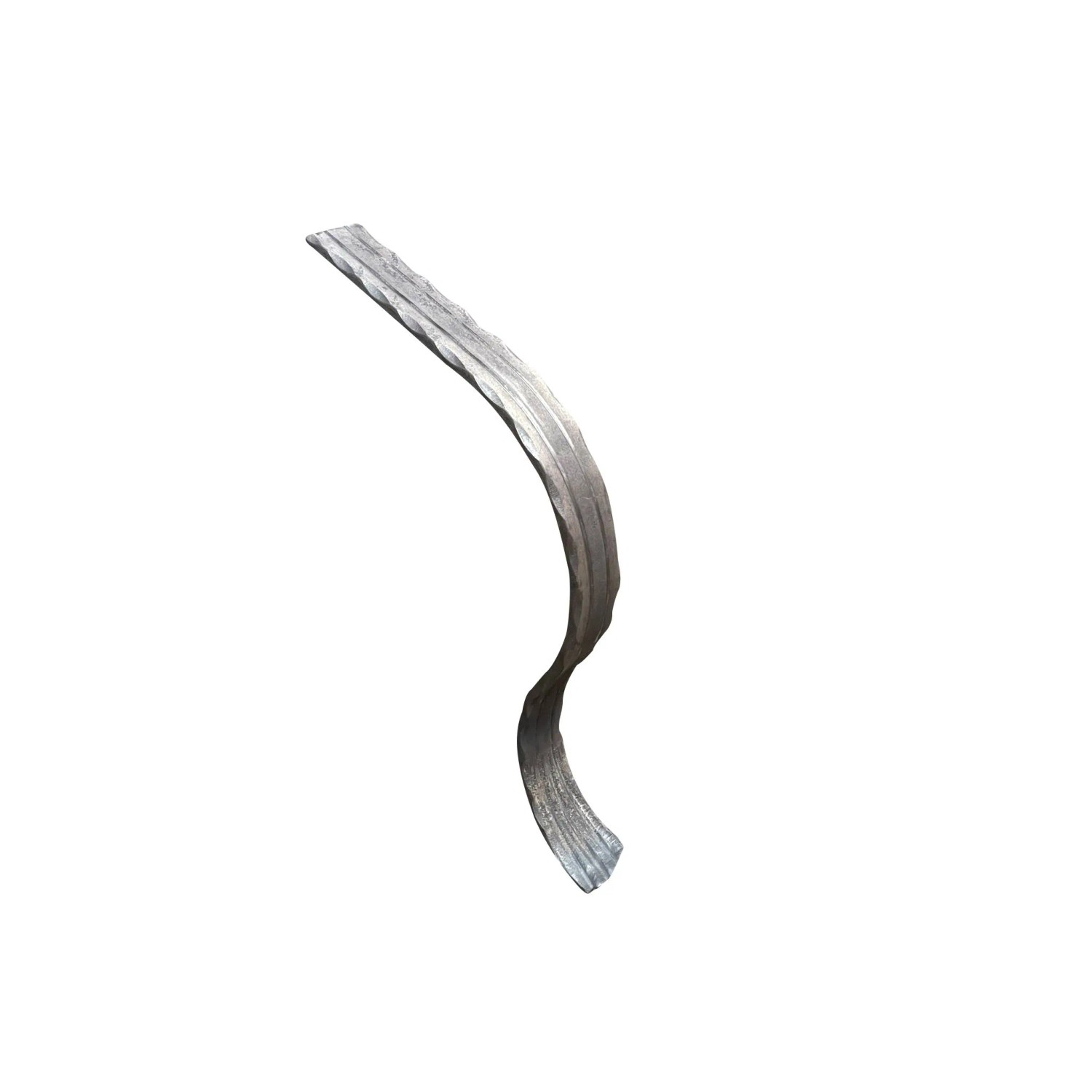 FeNau Handlaufanfänger Stahl Roh 50x10 mm Gehämmert Geschwungen