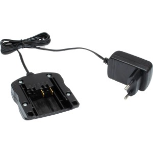 Ladegerät für LUX Akku-Heckenscheren und Rasentrimmer, Ersatzteil in Schwarz.