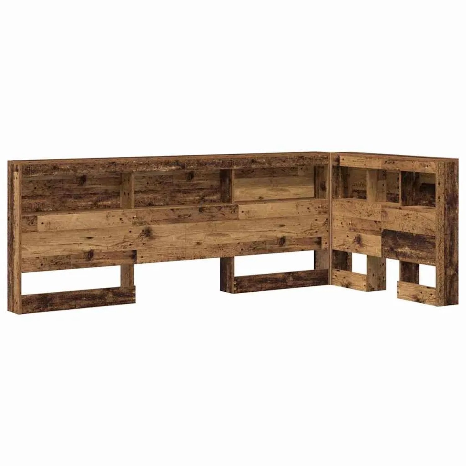 vidaXL Aufbewahrungskopfteil mit Regal Altholz 90 cm Holzwerkstoff 3335459