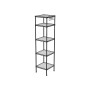Schwarzes Songmics Standregal mit 5 transparenten Ablagen, 30x30x123,5 cm. Ideal als Badregal.