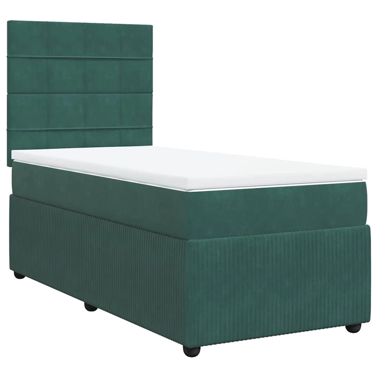 vidaXL Boxspringbett mit Matratze Dunkelgrün 90x190 cm Samt 3292217 günstig online kaufen