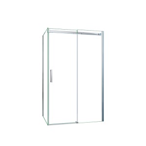 Duschparadies Duschkabine Eckdusche 160x90cm Höhe 195cm Schiebetür x Seitenwand 8mm ESG Nano Glas Dusche Duschabtrennung Hochglanz Verchromt