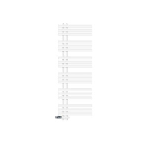 Weißer LuxeBath Badheizkörper Iron, 500x1400 mm mit Thermostat für Bodenmontage.