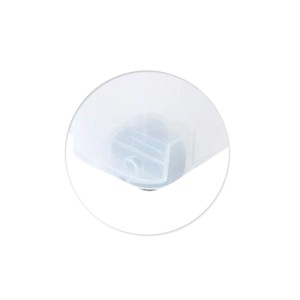 Detailaufnahme einer transparenten Rollbox / Aufbewahrungsbox von BigDean mit montierter Rolle.