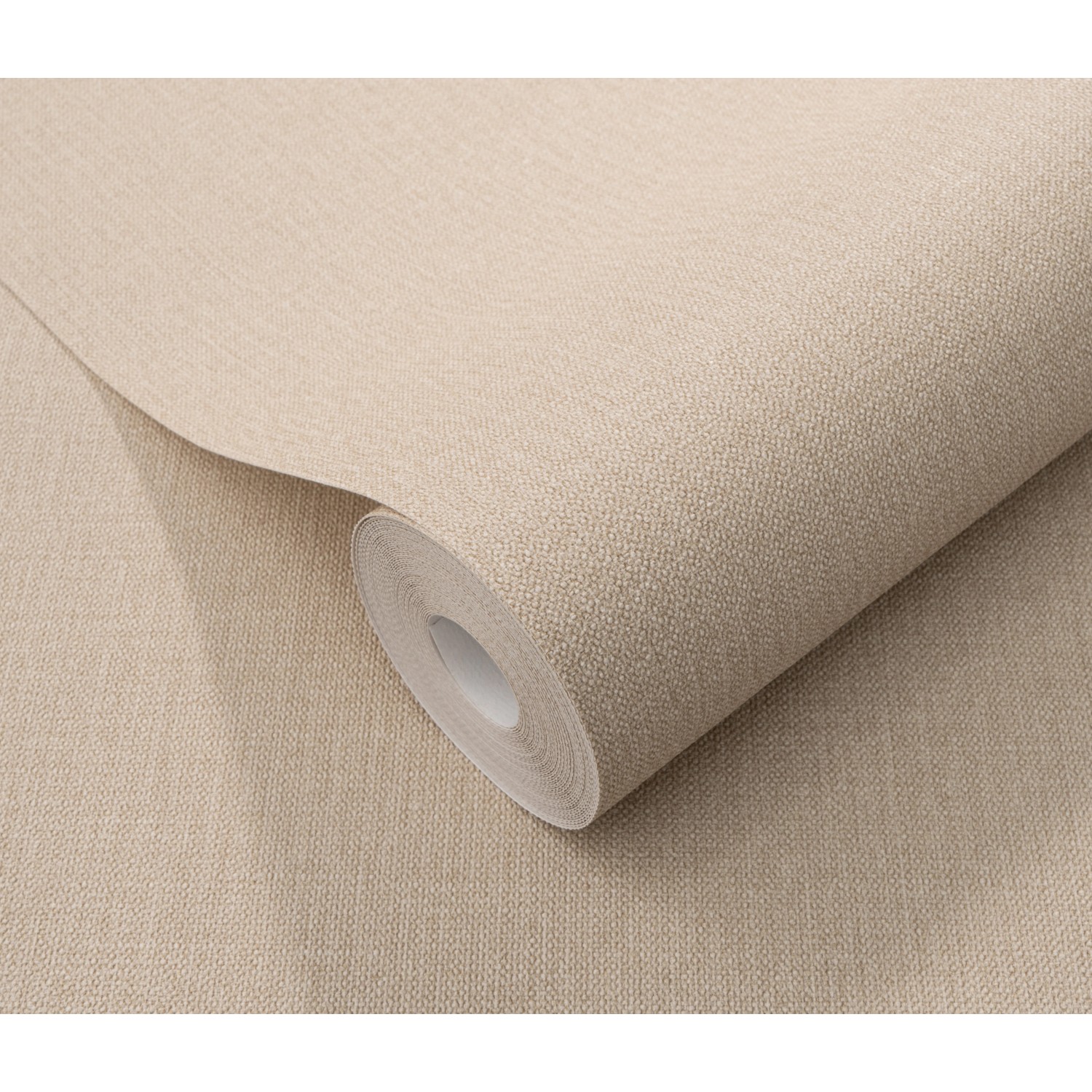 Rolle Erismann Vliestapete Elle Decoration 4 Woven Beige mit feiner Textilstruktur.